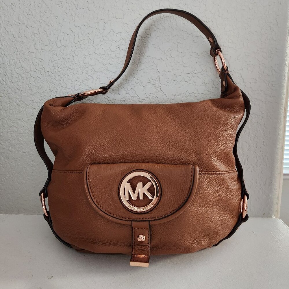 Vintage Michael Kors Fulton Brown Leather Tote Bag